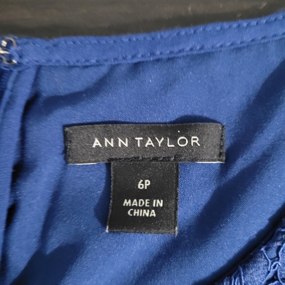 BUNDLE SALE! Ann Taylor Blue Lace Short Sleeve Sheath Dress Sz 6P - Picture 6 of 6